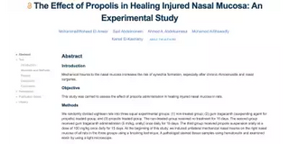 THE EFFECT OF PROPOLIS ON NASAL MUCOSA