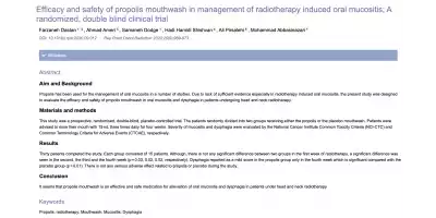 EFFECTS OF PROPOLIS ON ORAL MUCOSITIS