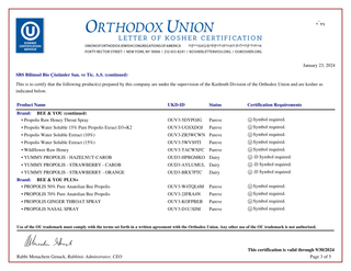 KOSHER Certification 3 2024