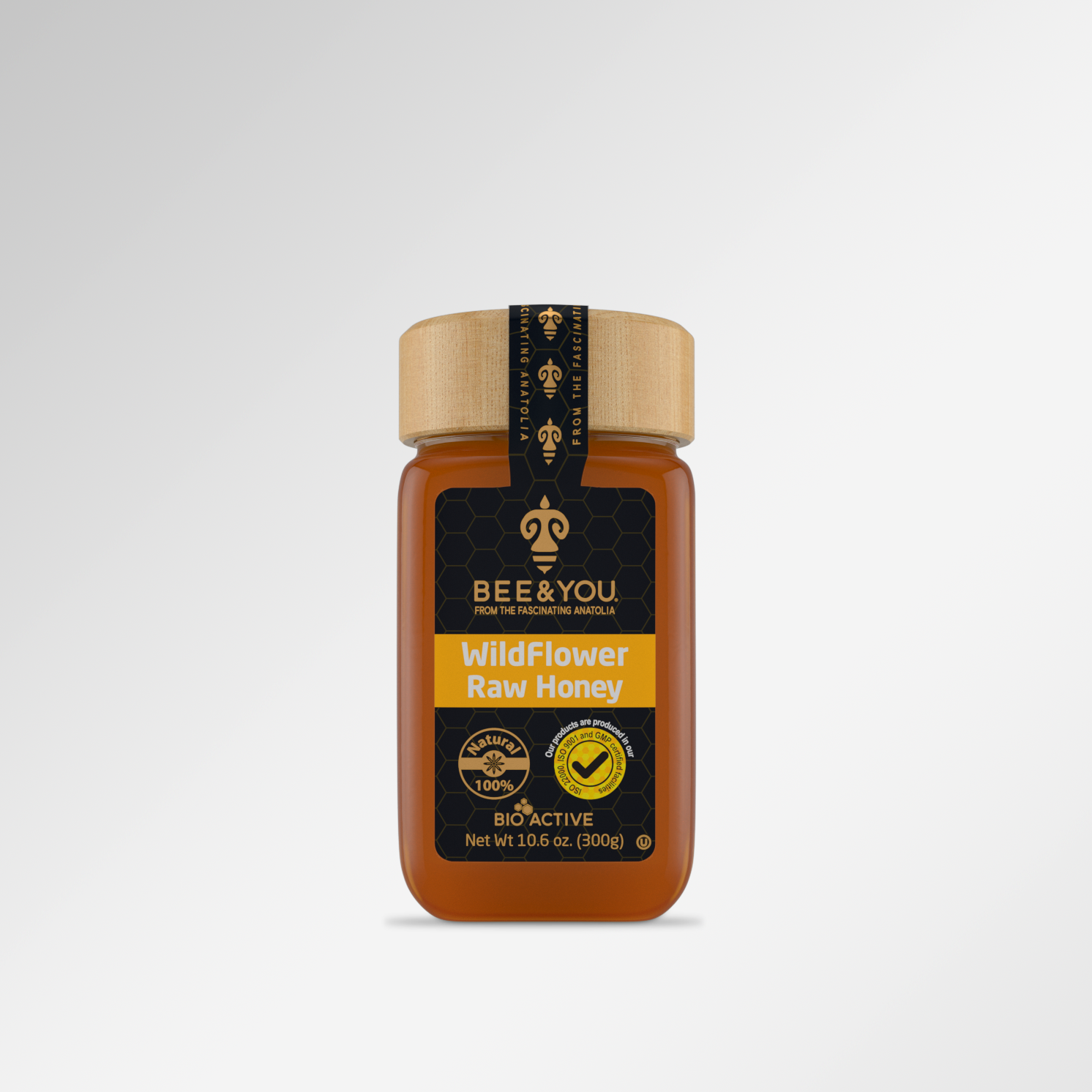 Biologische wilde bloemenhoning