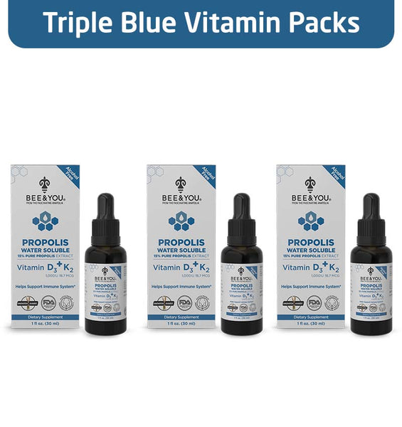 Juego de vitaminas azul triple