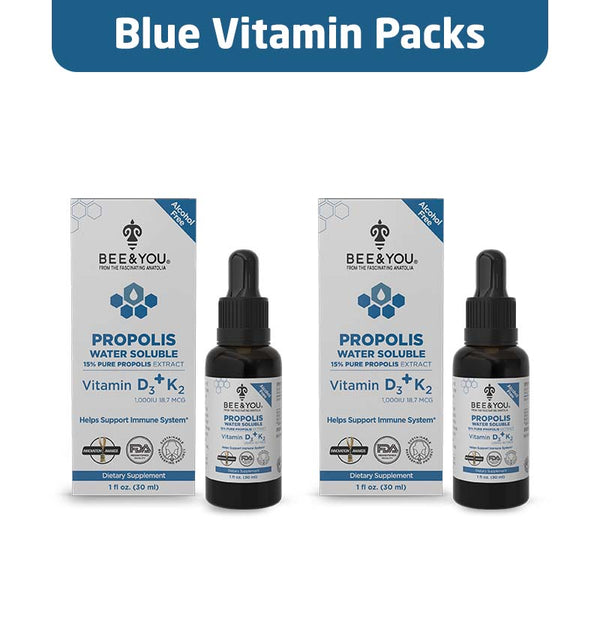 Ensemble de vitamines bleues