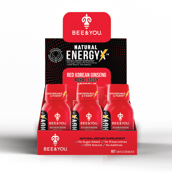 Energy-X Royal Jelly Red Ginseng Propolis Raw Honey Shots for Adult x12
