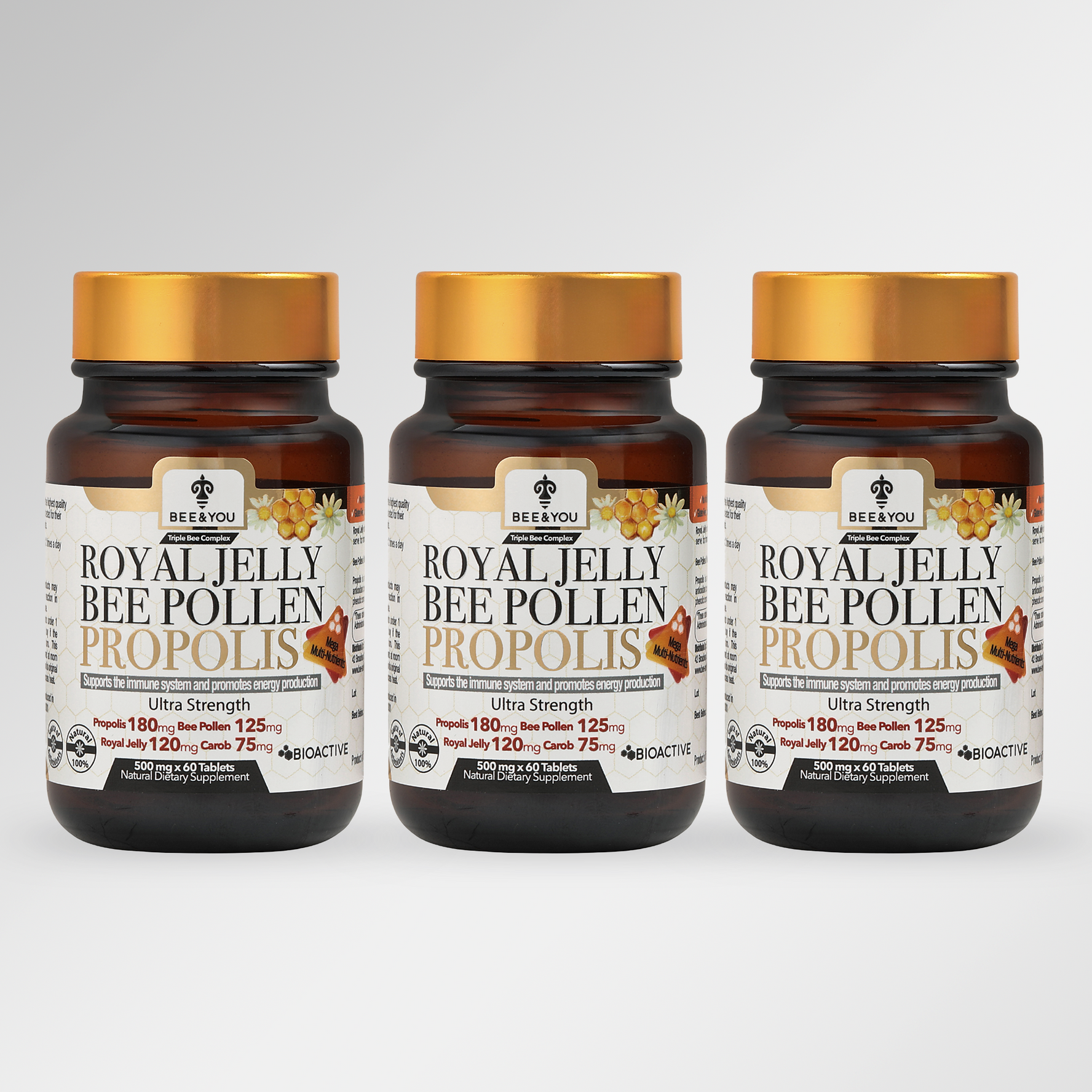 Triple Royal Jelly Propolis Bee Pollen Tablets