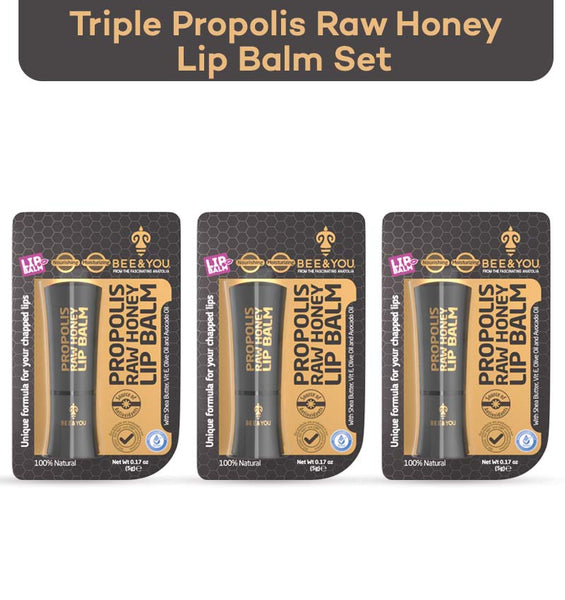 Triple Propolis Rauwe Honing Lippenbalsem Set