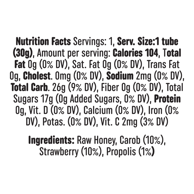 Yummy - Propolis+Strawberry+Carob, 12 x 1.05 oz Single Serve Tubes